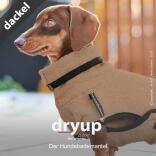 DRYUP Cape - Dackel - Hundebademantel - coffee
