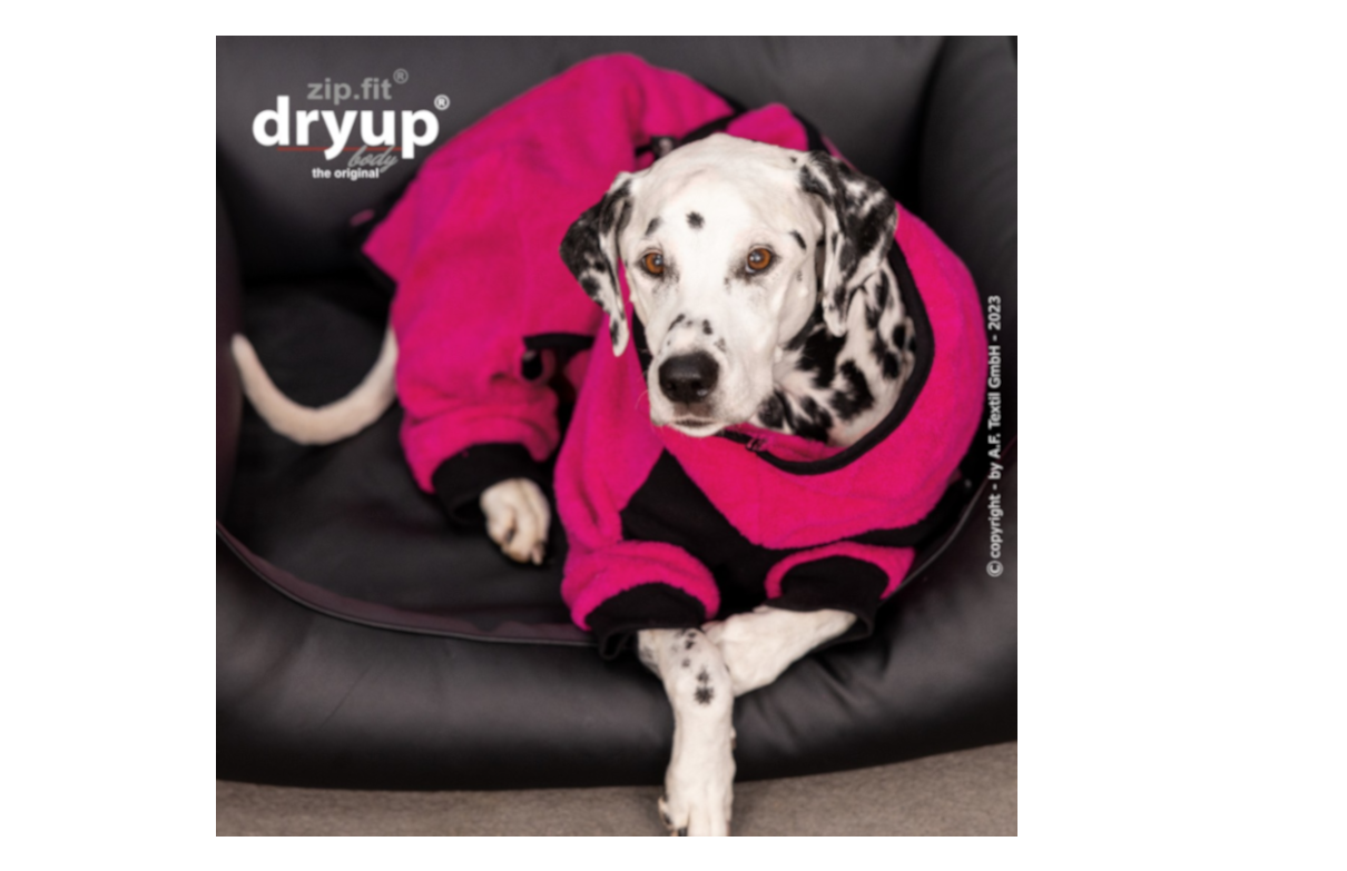 DRYUP BODY zipfit Hundebademantel mit Beinen - PINK - DryUp-Bademantel_Body-pink