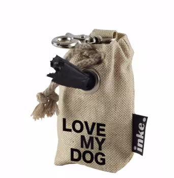 Kotbeutelspender_Pfote_Love_My_Dog, beige-schwarz