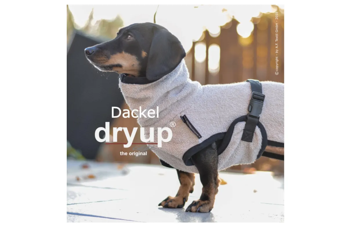 DRYUP Cape - Dackel - Hundebademantel - sand - DRYUP-Bademantel-DACKEL-sand