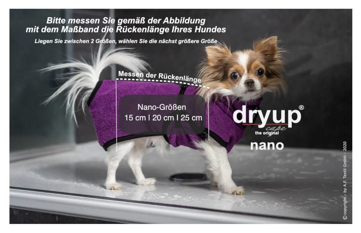 DRYUP Cape - Nano - Hundebademantel - sand - DRYUP-Bademantel-NANO-Groesse
