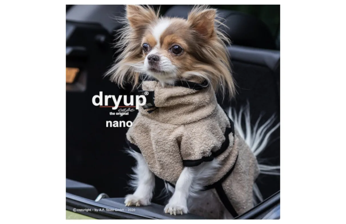 DRYUP Cape - Nano - Hundebademantel - sand - DRYUP-Bademantel-NANO-sand