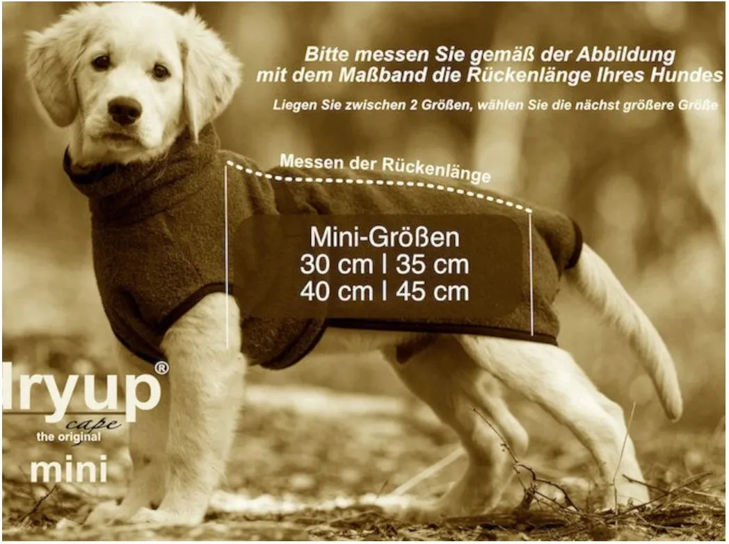 DRYUP Cape - MINI - Hundebademantel - redpepper - DRYUP-Bademantel-MINI-Groeßentabelle