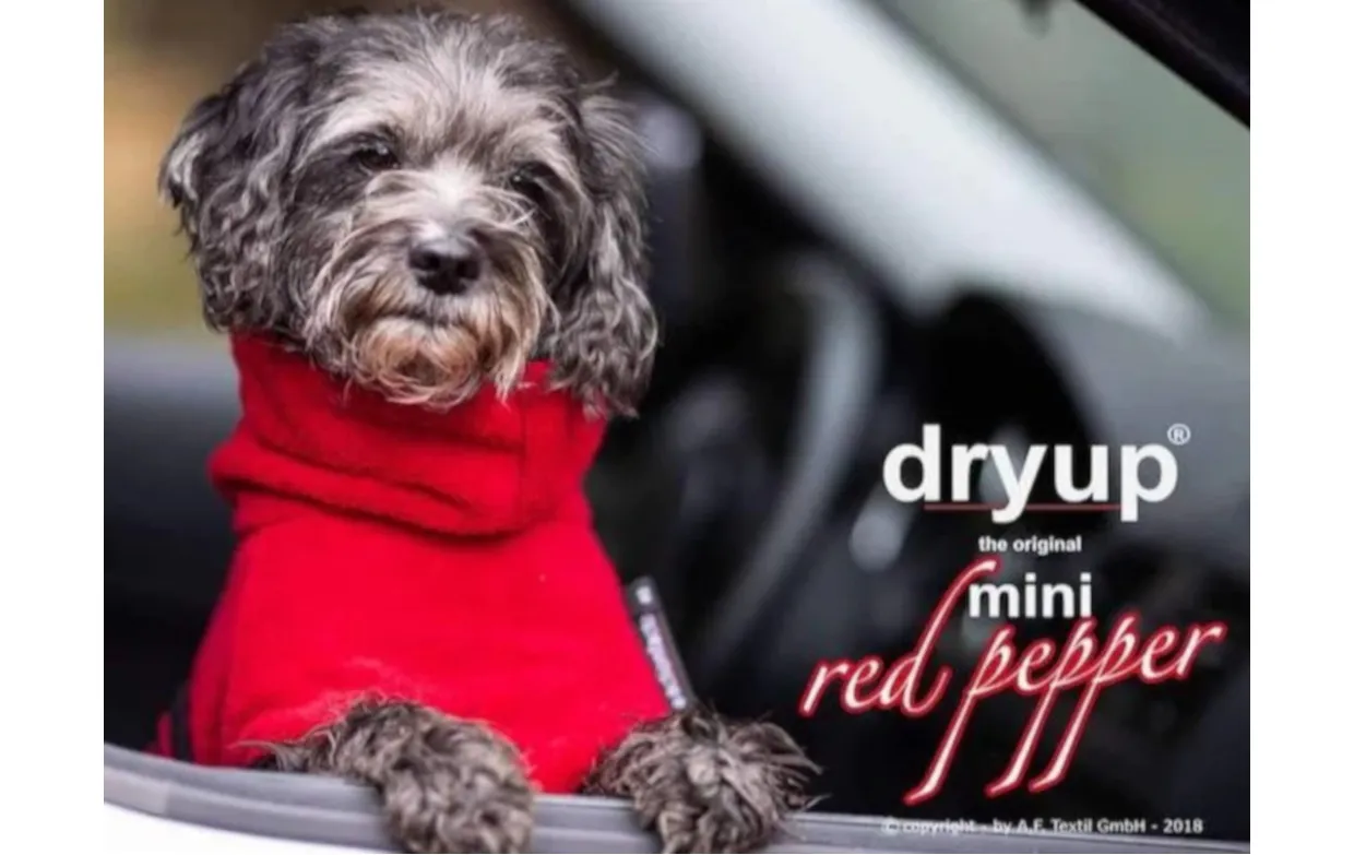 DRYUP Cape - MINI - Hundebademantel - redpepper - DRYUP-Bademantel-MINI-redpepper