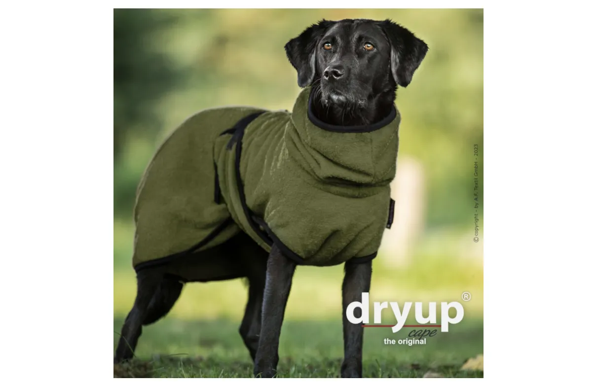 DRYUP Cape -Hundebademantel - moos - NEUE FARBE - dryup-Bademante-moos