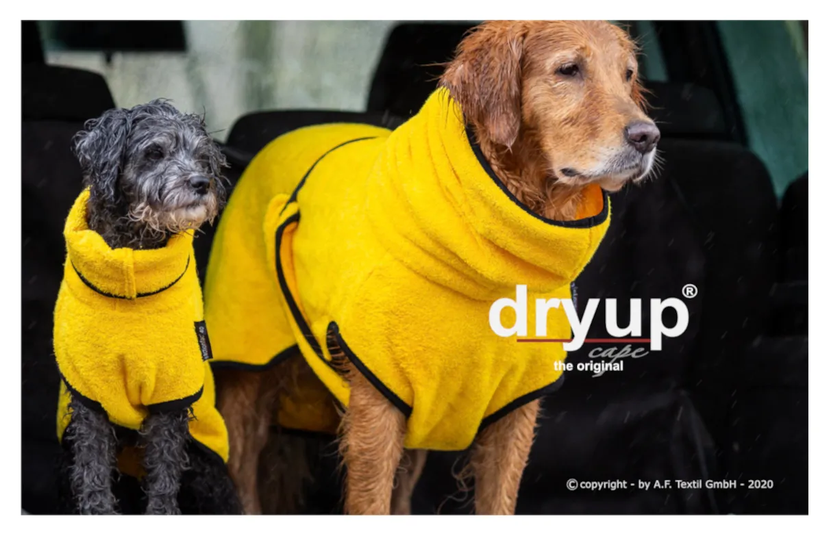 DRYUP Cape - Hundebademantel - yellow - DRYUP-Bademantel-yellow-zusammen