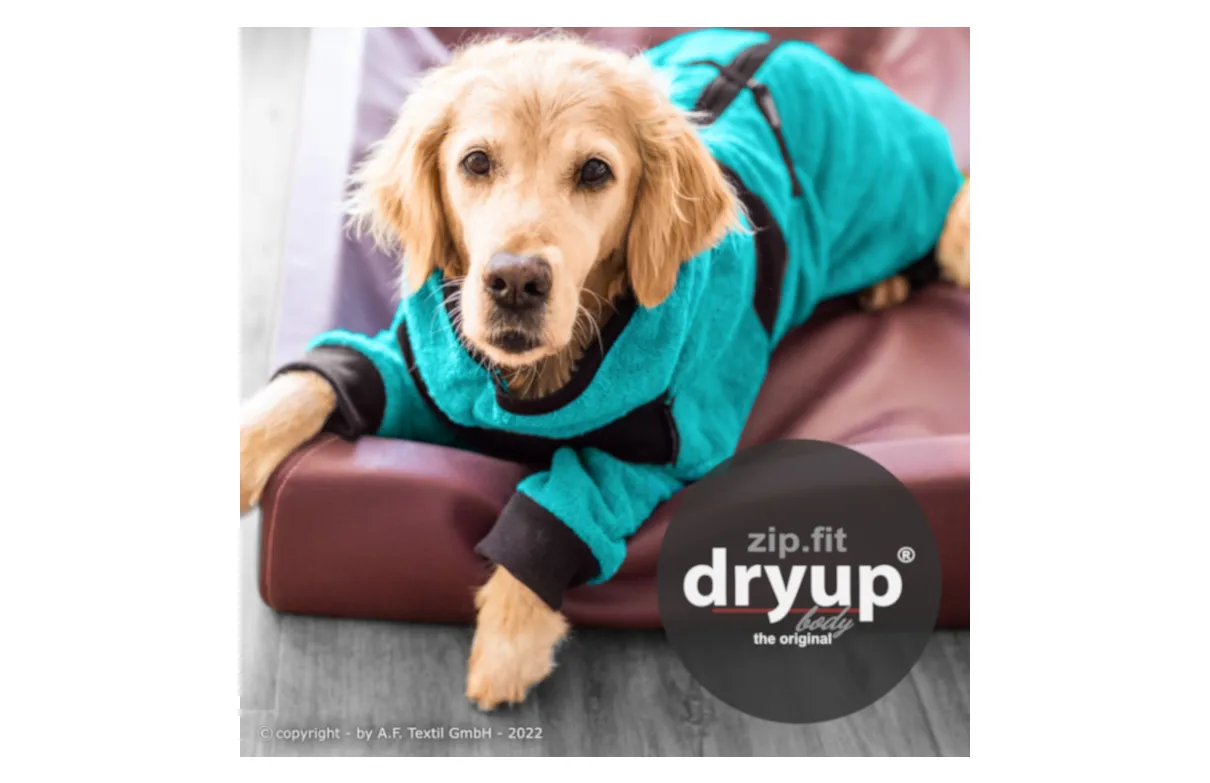 DRYUP BODY zipfit Hundebademantel mit Beinen - PETROL - DRYUP-BODY-zip.fit-petrol