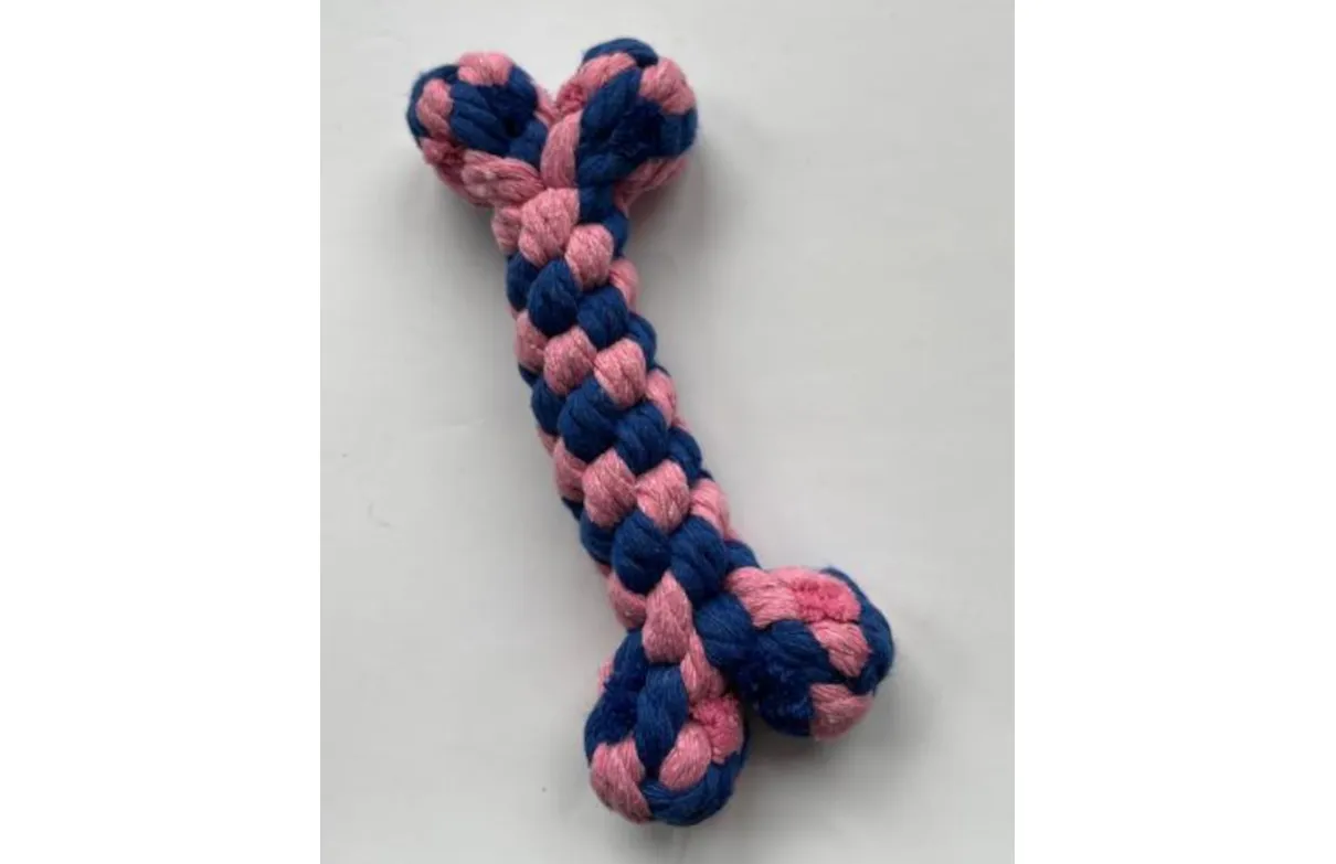 Lucky-Pet DENTA Baumwoll-Spielzeug Knochen - Lucky Pet DENTA-Knochen-rosa-blau