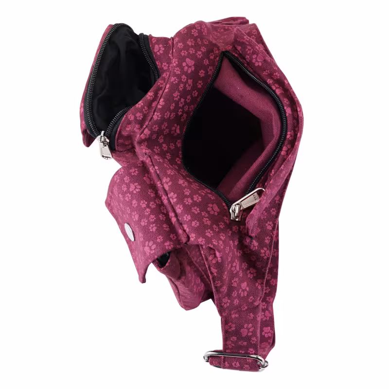 Nijens Leckerli-Tuben-Tasche, pink, mit Pfötchendruck - Nijens_Lefkada_053_offen