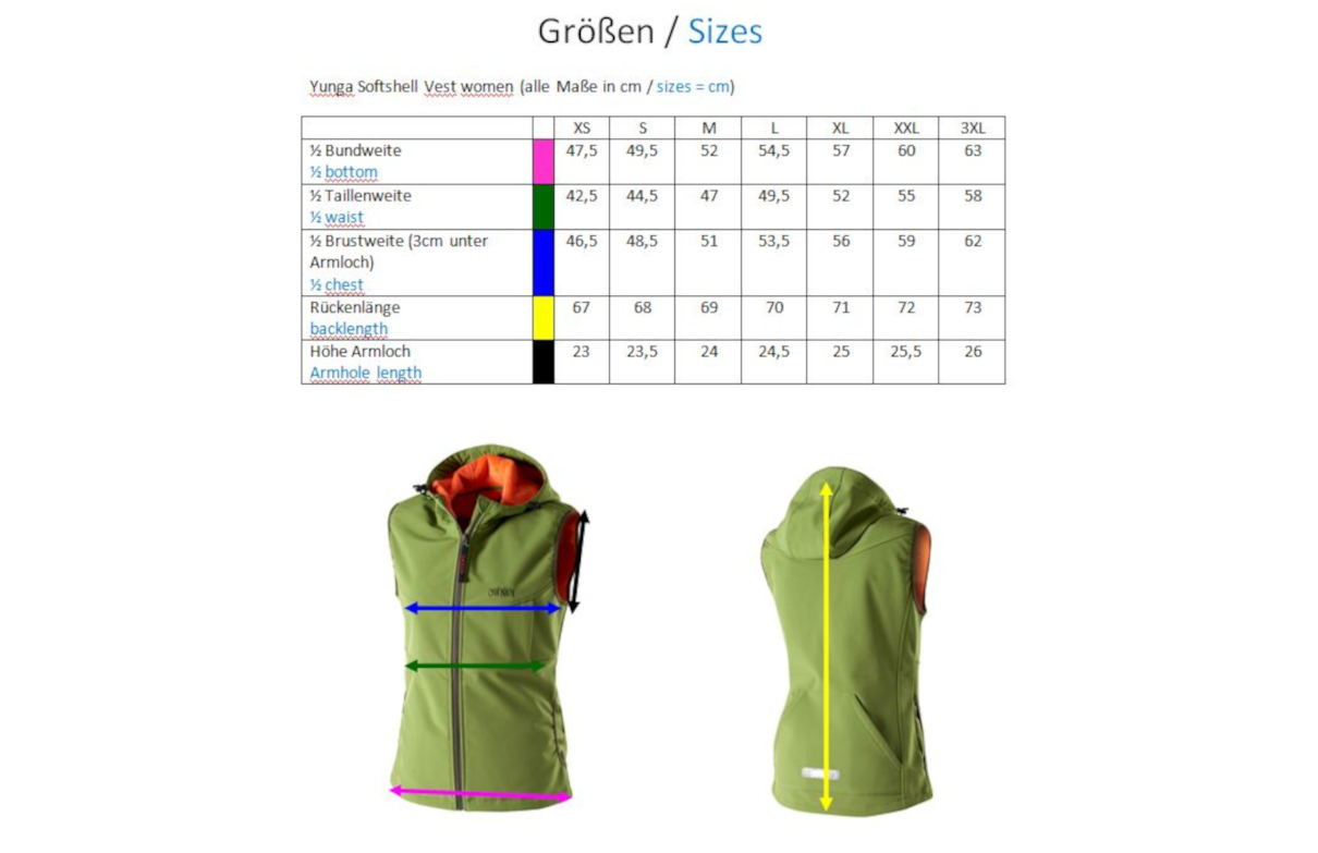 OWNEY_Softsfellweste_YUNGA_Maße