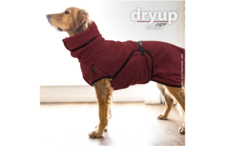 DRYUP Cape -Hundebademantel - bordeaux - NEUE FARBE
