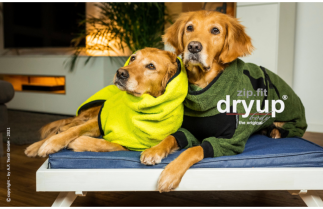 DRYUP BODY zipfit Hundebademantel mit Beinen - MOOS