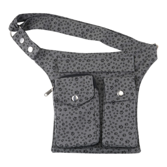 Nijens Leckerli-Tuben-Tasche, grau, mit Pfötchendruck,