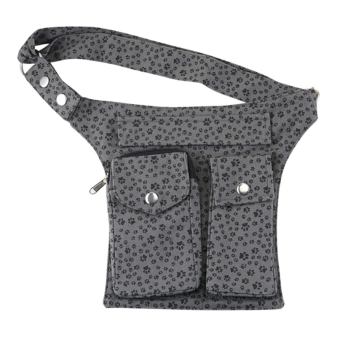 Nijens Leckerli-Tuben-Tasche, grau, mit Pfötchendruck,