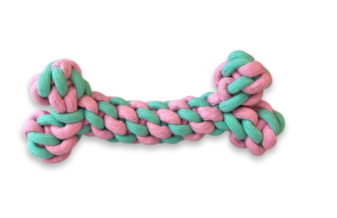 Lucky-Pet DENTA Baumwoll-Spielzeug Knochen rosa/hellblau - LuckyPet_Knochen