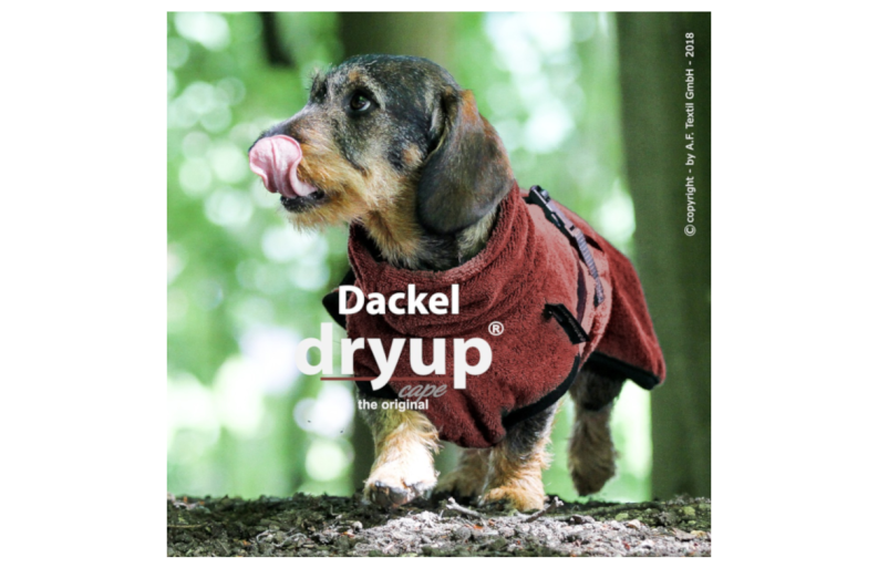 DRYUP Cape - Dackel - Hundebademantel - bordeaux - DRYUP-Bademantel-DACKEL-bordeaux