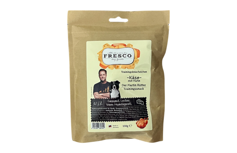 FRESCO Trainingsknöchelchen - Gütesiegel des Hundeprofis Martin Rütter - Käse mit Huhn